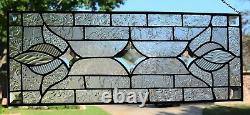 #1 Clear Victorian Stained Glass Window Transom (10 x 26)