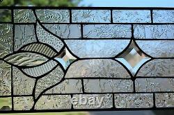 #1 Clear Victorian Stained Glass Window Transom (10 x 26)