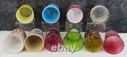 10 Assorted Antique Victorian Satin, Opalescent, Cranberry, EAPG Glass Tumblers