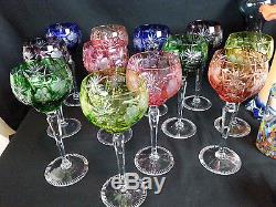 12 Ajka Marsala Bohemian Nachtmann Cut Clear Crystal Hock Wine Goblet Glass