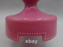 12 Harrach Pink Victorian Bohemian Hand Painted Enamel CROCUS Art Glass Vase