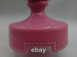 12 Harrach Pink Victorian Bohemian Hand Painted Enamel CROCUS Art Glass Vase