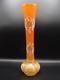 12 Victorian Loetz Dek I/4 Anomaly Orange To Yellow Hand Painted Art Glass Vase