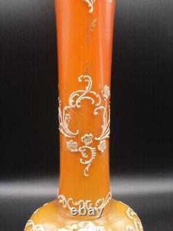 12 Victorian Loetz DEK I/4 Anomaly Orange to Yellow Hand Painted Art Glass Vase