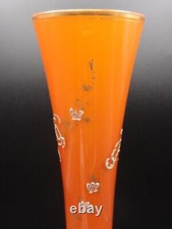 12 Victorian Loetz DEK I/4 Anomaly Orange to Yellow Hand Painted Art Glass Vase