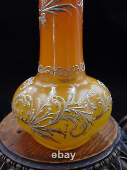 12 Victorian Loetz DEK I/4 Anomaly Orange to Yellow Hand Painted Art Glass Vase