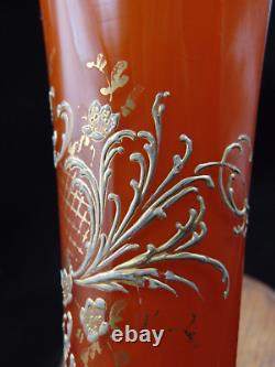 12 Victorian Loetz DEK I/4 Anomaly Orange to Yellow Hand Painted Art Glass Vase