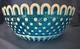 1800's Rare Thomas Webb Blue And White Art Glass Crystal Bowl 8.25 D