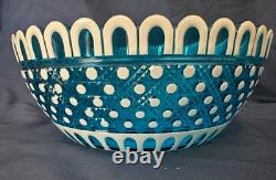 1800's Rare Thomas Webb Blue And White Art Glass Crystal Bowl 8.25 D 1800's Rare Thomas Webb Blue And White Art Glass Crystal Bowl 8.25 D