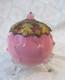 1800s Antique Art Glass Footed Potpourri Dishrose Bowl Withlidscent Pomander