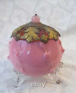 1800s Antique Art Glass Footed Potpourri DishRose Bowl withLidScent Pomander 1800s Antique Art Glass Footed Potpourri DishRose Bowl withLidScent Pomander