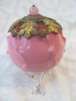 1800s Antique Art Glass Footed Potpourri DishRose Bowl withLidScent Pomander 1800s Antique Art Glass Footed Potpourri DishRose Bowl withLidScent Pomander
