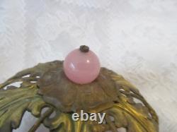 1800s Antique Art Glass Footed Potpourri DishRose Bowl withLidScent Pomander 1800s Antique Art Glass Footed Potpourri DishRose Bowl withLidScent Pomander
