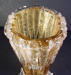 1880's-1890's VICTORIAN MOSER HARRACH BOHEMIAN ICICLES ICE ART GLASS VASE KRALIK