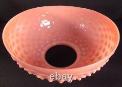 1880's Hobbs Brockunier Peachblow Hobnail Victorian Art Glass Hanging Lamp Shade