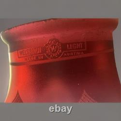 1890s Antique Pendant Sconce Brass Gilt Bronze Welsbach Satin Glass Shade 1890s Antique Pendant Sconce Brass Gilt Bronze Welsbach Satin Glass Shade
