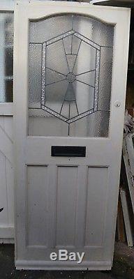 1920/30s art deco leaded light stained glass front door. R736a. DELIVERY OPTIONS