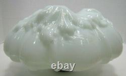 19c Victorian Spider Webs Leaves Flowers Decorative Arts Milk Glass Oil Lamp