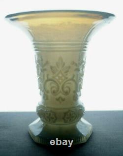 19th Century French / Belgian Blown Molded White Opaline Trumpet Vase C. 1850
