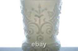 19th Century French / Belgian Blown Molded White Opaline Trumpet Vase C. 1850