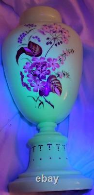 19th Century Hand Blown Bohemian Harrach Opaline Glass Uranium Vase Art Nouveau