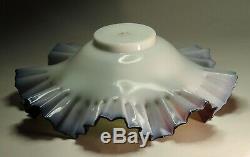 19thc Antique Victorian Era Bohemian Art Glass Swirl Glass Jar/ Bowl / Basket