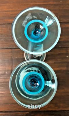 2 Antique Victorian Blue Glass Trumpet Fluted Bud Vase/Enamel Paint Goddess/RARE 2 Antique Victorian Blue Glass Trumpet Fluted Bud Vase/Enamel Paint Goddess/RARE