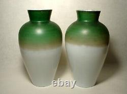 2 Victorian Opaline Bristol Glass Hand Painted Enamel Floral Decor Vases 10
