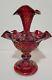 2003 Fenton Museum Collection Ruby Carnival Diamond Lace Single Horn Epergne