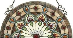 23.5 x 23.5 Victorian Helena Tiffany Style Stained Glass Window Panel