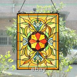 25 Tiffany-Style Stained Glass VIctorian Sunburst Floral Window Panel