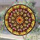 27 X 26 Victorian Style Stained Glass Round Arabella Window Panel