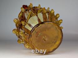 2x Antique 19th Century Victorian Amberina Art Glass Vases