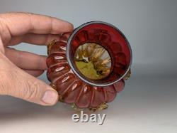 2x Antique 19th Century Victorian Amberina Art Glass Vases