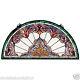 32.5 Half Moon Demi Lune Hand Crafted Victorian Style Stained Glass Window