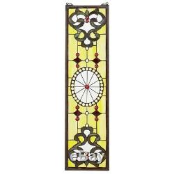36.5 H x 9 W Victorian Art in Bloom Tiffany-Style Stained Glass Window Panel