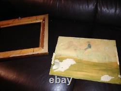 4 beautiful victorian framed antique reverse glass paintings of hunt Horses