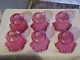 6 Victorian Cranberry Swirl Art Glass Electric / Gas Lamp Shade 1-7/8 Fitter
