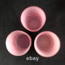 7 Piece EAPG Consolidated Glass FLORETTE Pink Mauve Quilt Satin WATER SET