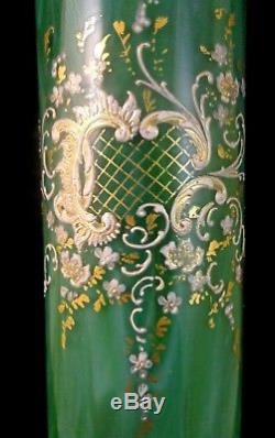 8 Antique Victorian Bohemian Loetz Marmoriertes Malachite ROCOCO Art Glass Vase