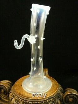 9 Antique Victorian Bohemian Harrach Opalescent THORN Glass Vase Stand 4 Basket