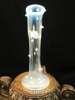 9 Antique Victorian Bohemian Harrach Opalescent THORN Glass Vase Stand 4 Basket