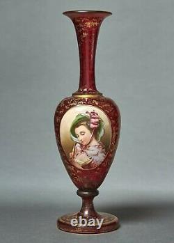 A Bohemian Overlay Glass Vase, C1870