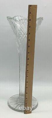 ABP American Brilliant Fine Cut Glass Crystal Trumpet Vase 16 Inches Hawkes