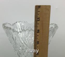 ABP American Brilliant Fine Cut Glass Crystal Trumpet Vase 16 Inches Hawkes