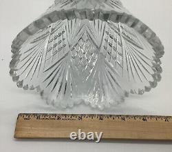 ABP American Brilliant Fine Cut Glass Crystal Trumpet Vase 16 Inches Hawkes