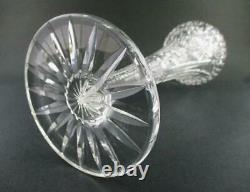 ABP Cut Glass 11.75 tall TRUMPET VASE Hobstar, Zipper & Fan design c. 1900