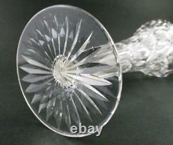 ABP Cut Glass 12 tall TRUMPET VASE Crosshatch, Zipper & Fan design c. 1900