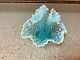 Amazing! Fenton Blue Green Aqua Opalescent Hobnail Epergne 3 Lily Horn Vase