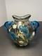 Ant. Moser Bohemian Vase With Applied Raised Fish/ Flowers & Handles. Beautiful